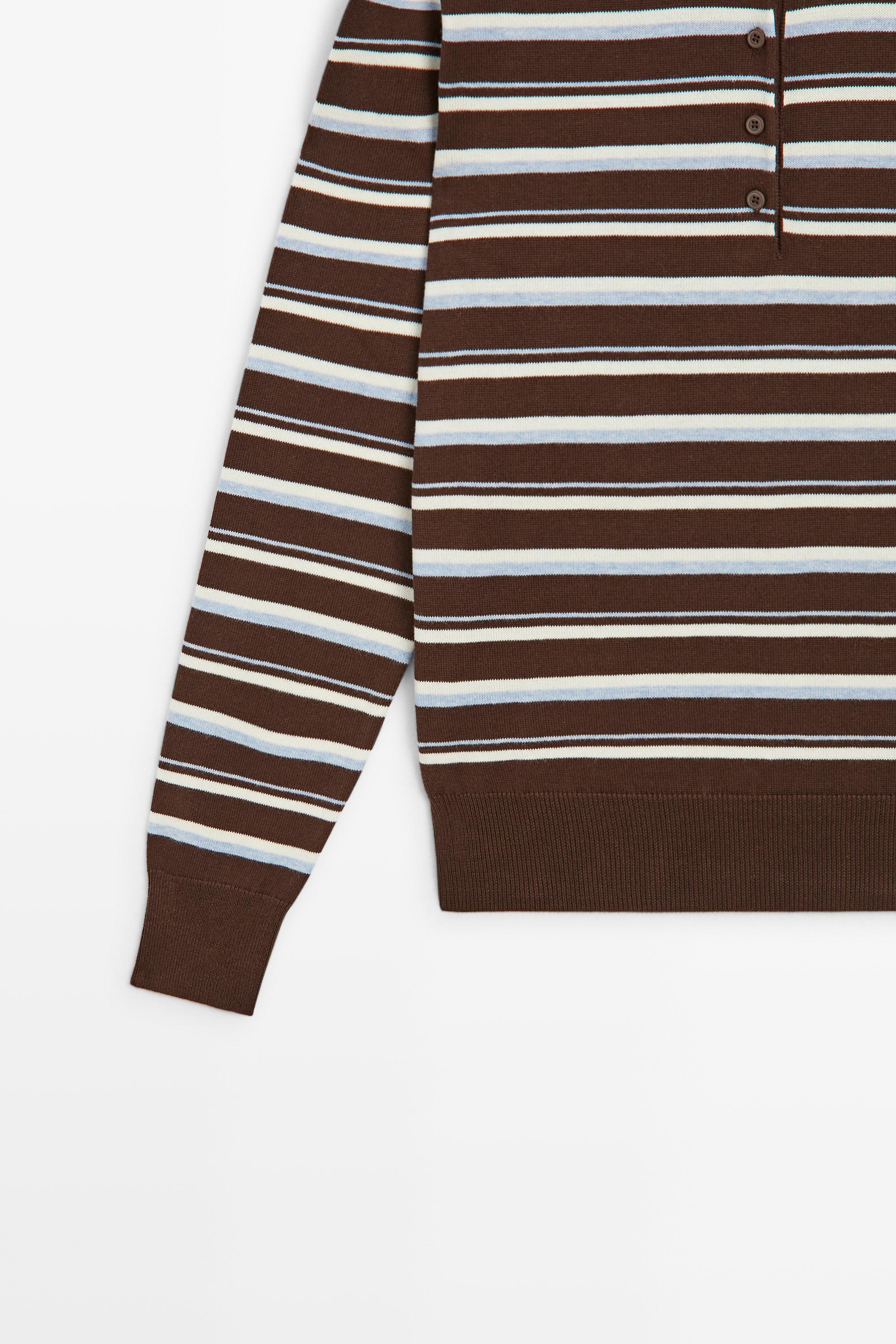 100% cotton striped polo shirt